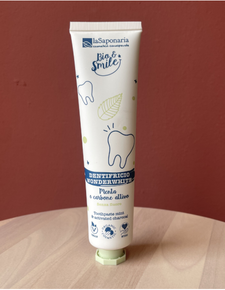 DENTIFRICIO sbiancante naturale - Menta e Carbone attivo