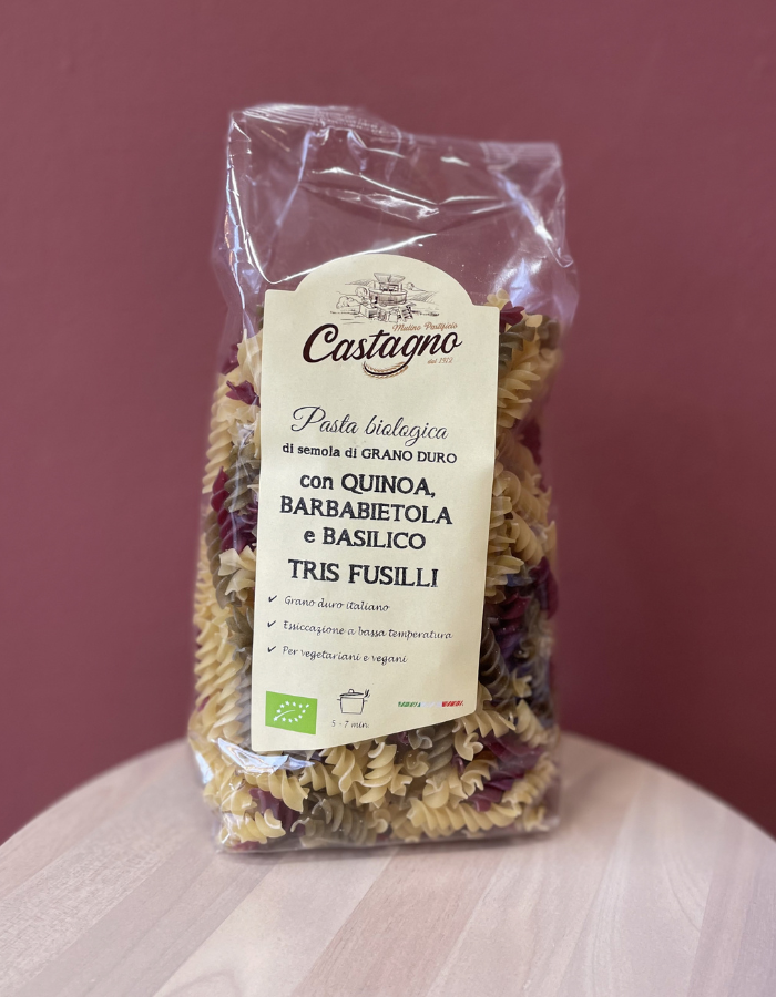 PASTA  BIOLOGICA tricolore Quinoa, Barbabietola e Basilico