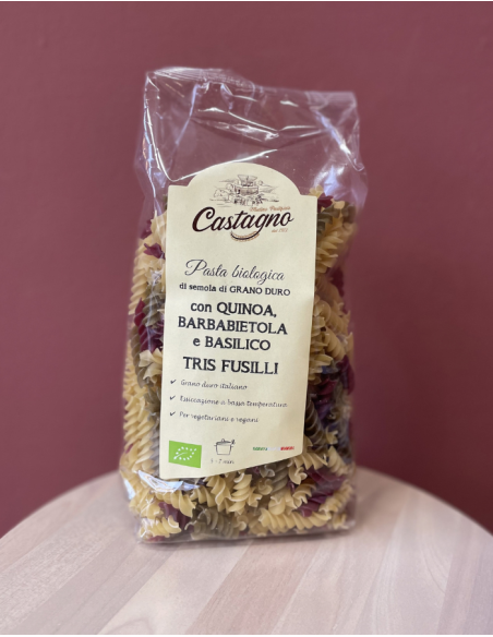 PASTA  BIOLOGICA tricolore Quinoa, Barbabietola e Basilico